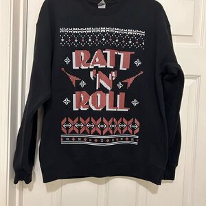 Gildan Ratt and Roll Black Crewneck Sweater Size M